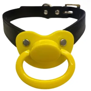 Pacifier Gag ABDL Adult Black & Yellow