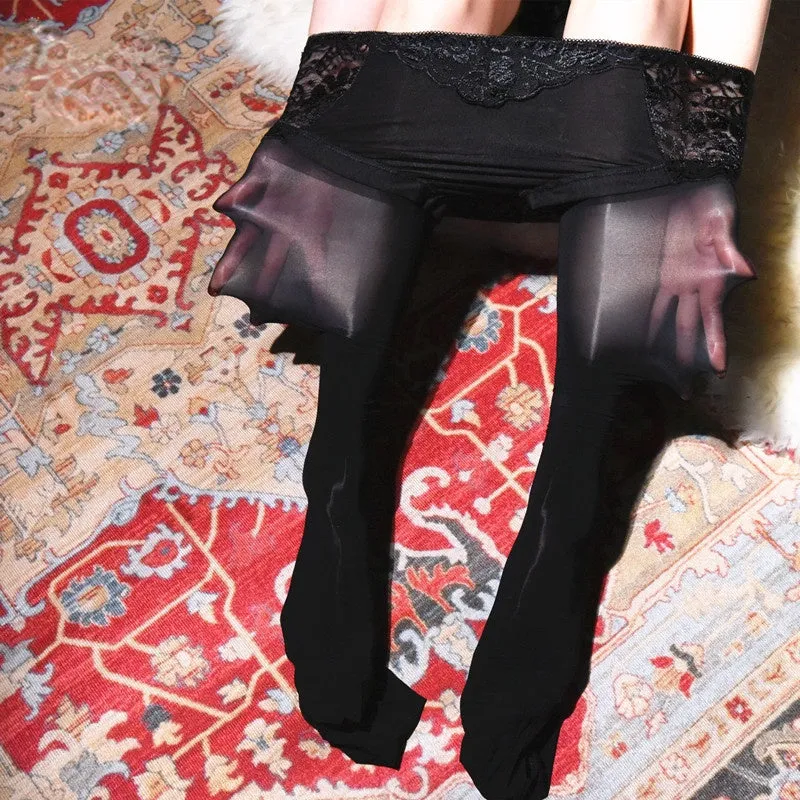 Plus Size - Lace Stockings Pantyhose