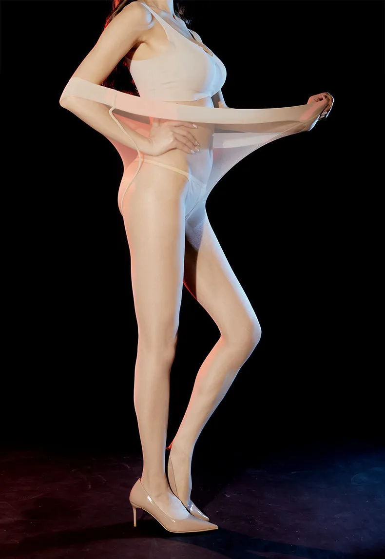 Plus Size - Ultra-thin Core Silk Invisible Full Transparent U-shaped Crotch Stocking