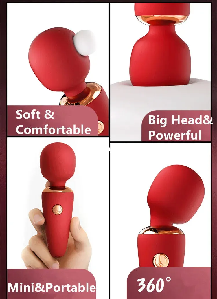 Pocket Magic Wand Vibrator - Soft Powerful Clit Nipple Stimulator Sex Toy for Women