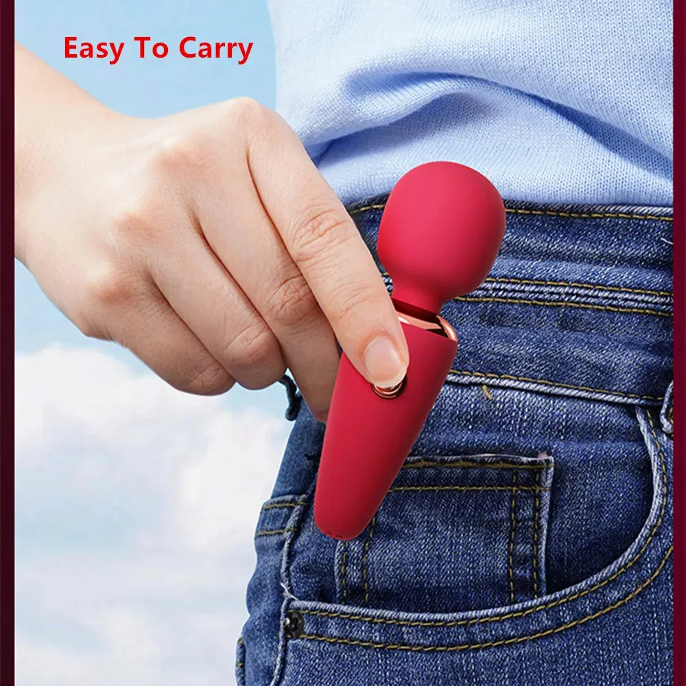 Pocket Magic Wand Vibrator - Soft Powerful Clit Nipple Stimulator Sex Toy for Women