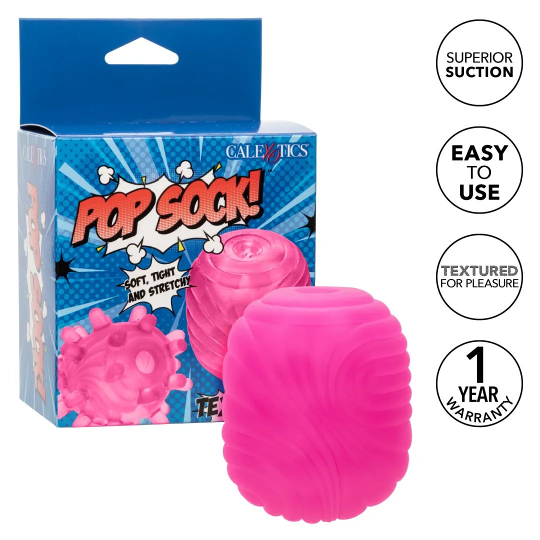 Pop Sock Textured Ultra Squishy Reversible Stroker - Pink