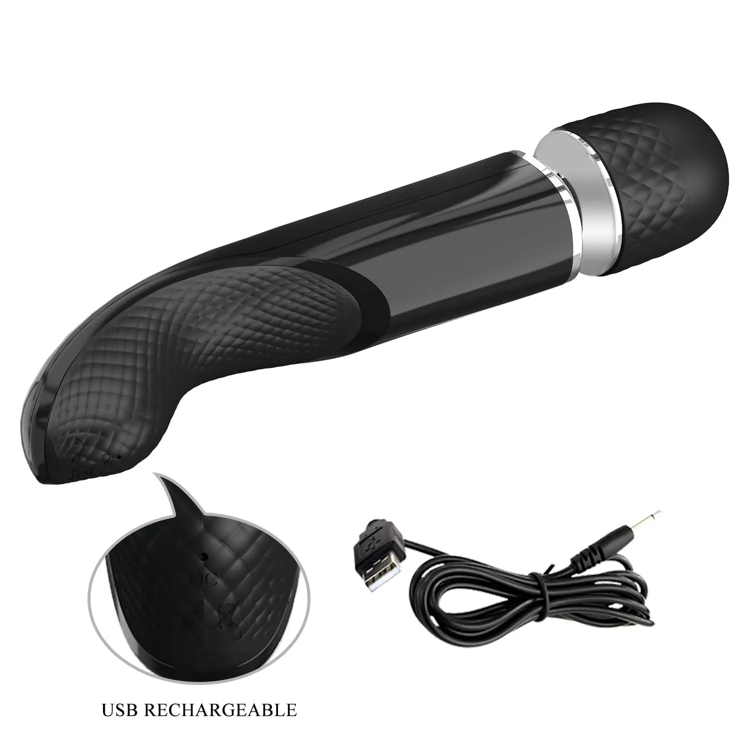 Pretty Love - Super Power Fascinating Wand Massager (Black)