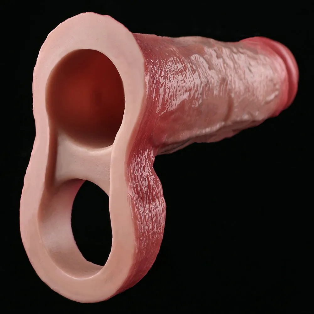 Realistic Penis Sleeve Sex Toys for Men - Open-end Hollow Dick Sheath Girth Extender