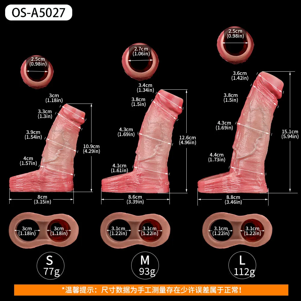 Realistic Penis Sleeve Sex Toys for Men - Open-end Hollow Dick Sheath Girth Extender