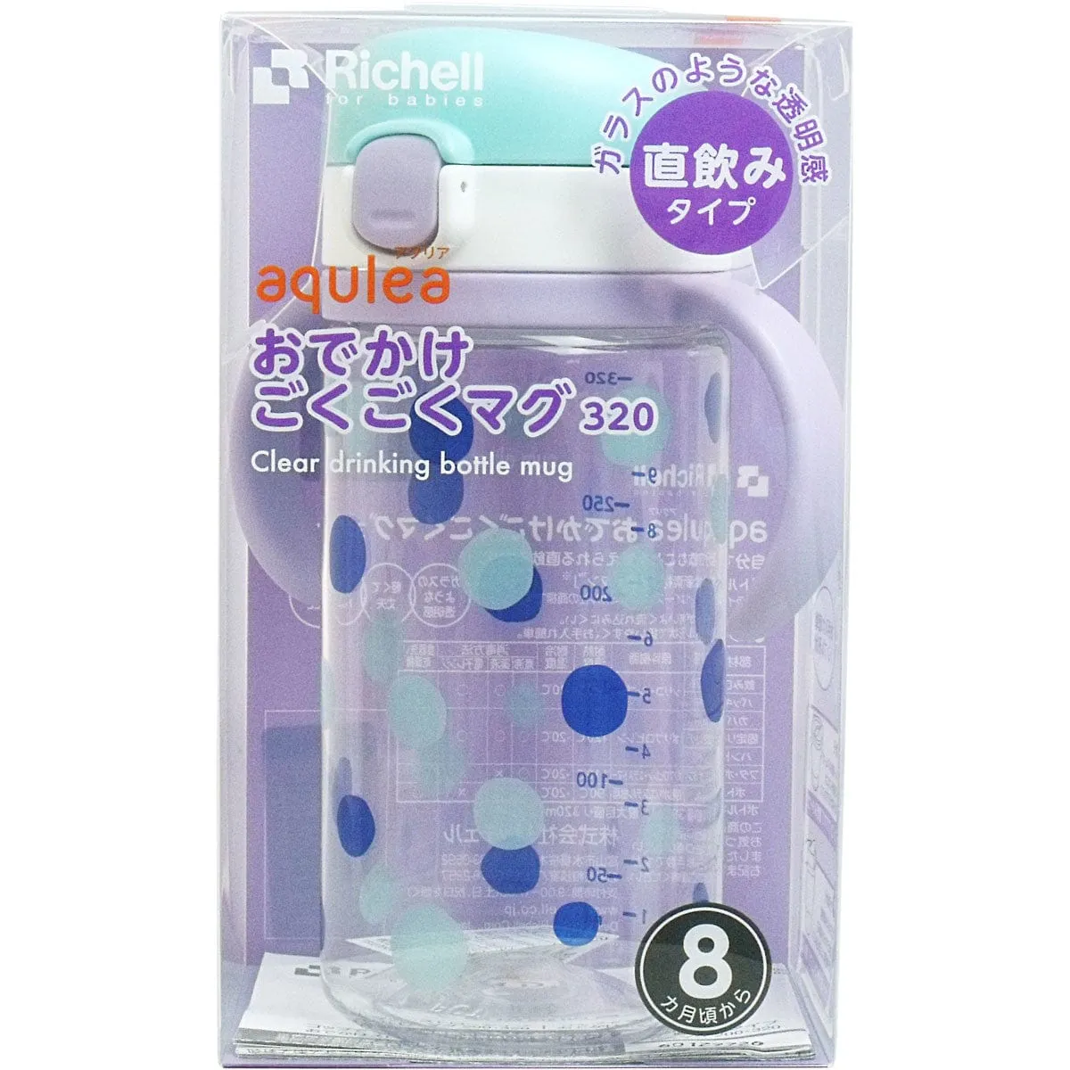 Richell - Aqulea Clear Tritan Direct Drinking Water Bottle Mug
