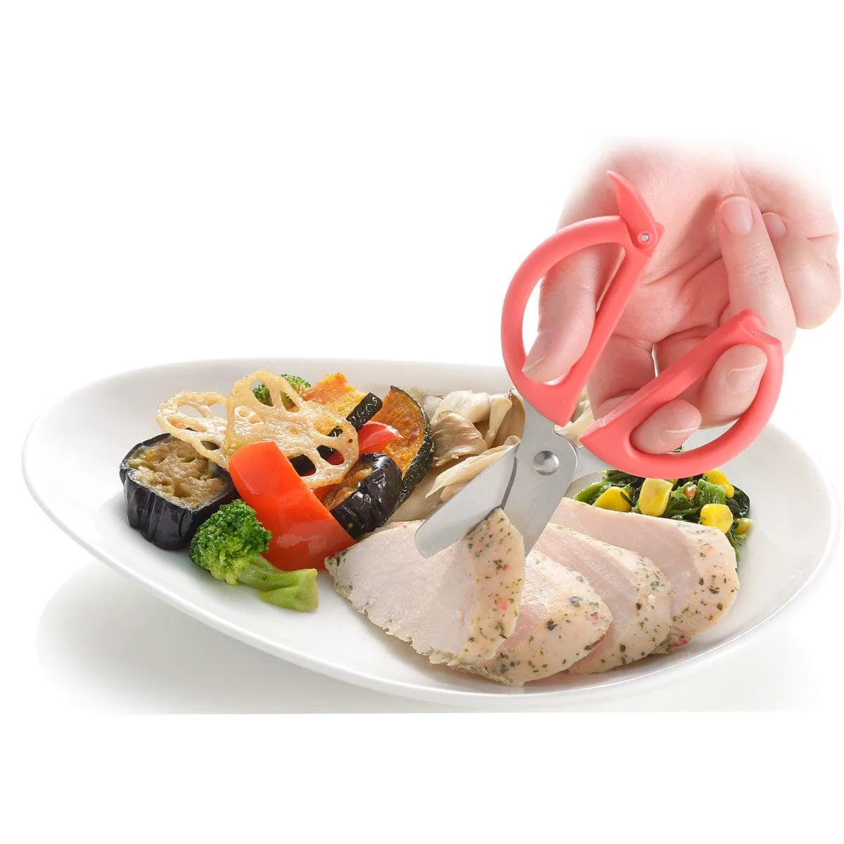 Richell - Odekake Lunch Kun Scissors for Baby Food with Storage Case
