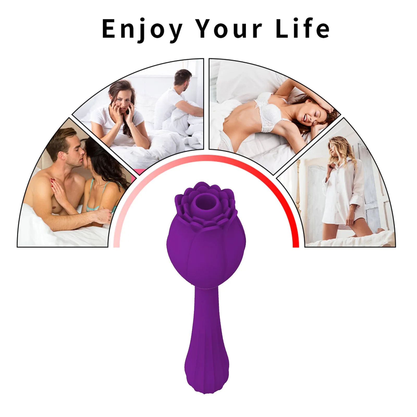Rose Clit Sucking G Spot Vibrator - Handheld Nipple Sucker Female Sex Toys