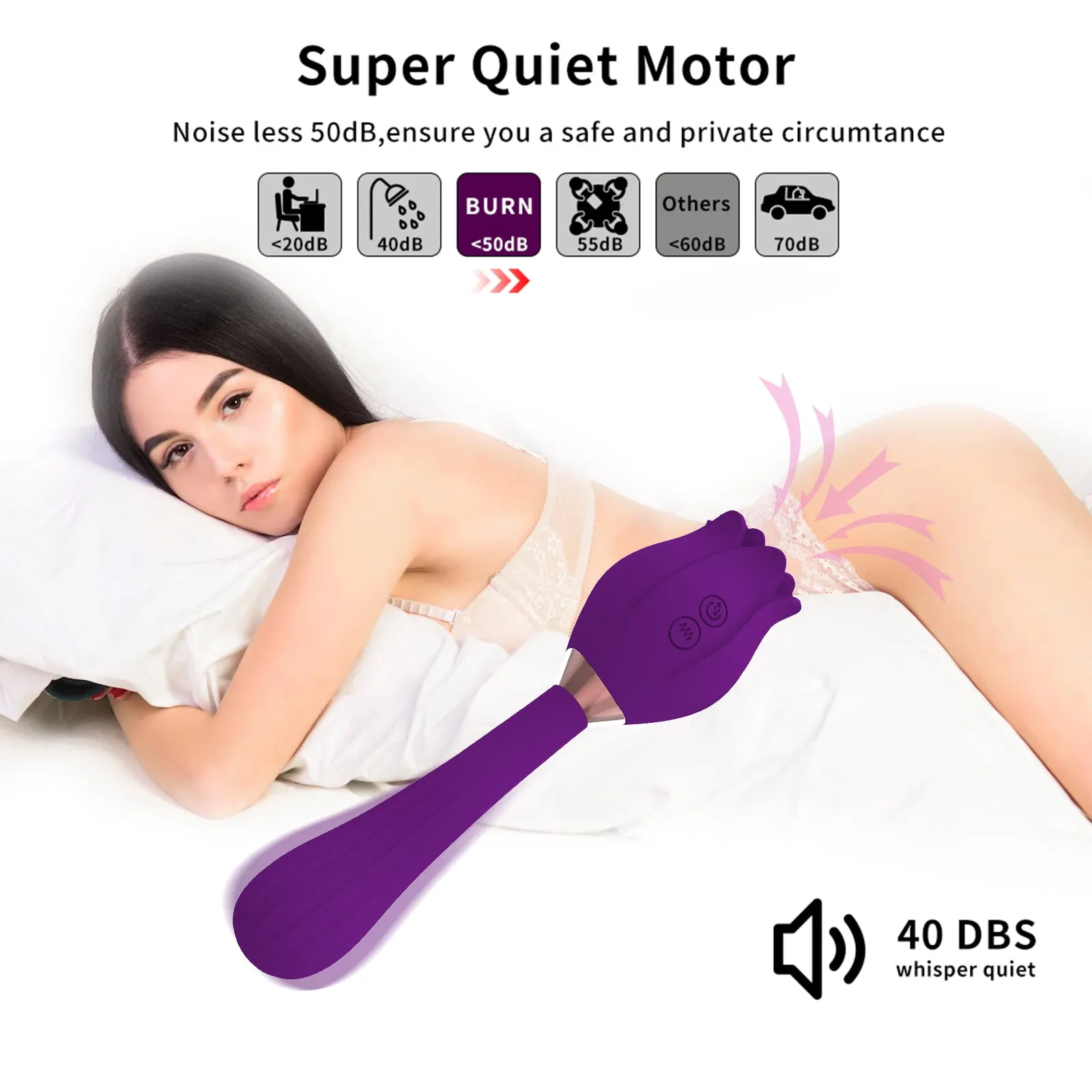 Rose Clit Sucking G Spot Vibrator - Handheld Nipple Sucker Female Sex Toys