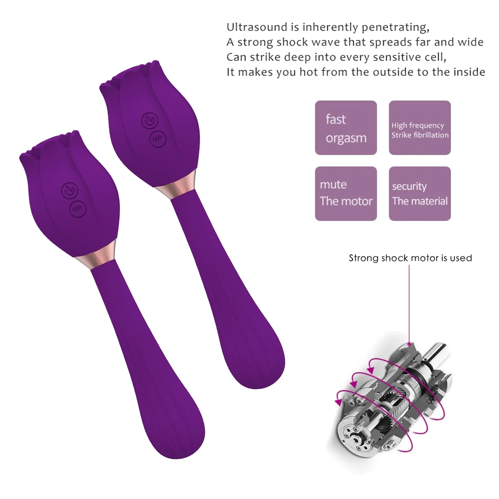 Rose Clit Sucking G Spot Vibrator - Handheld Nipple Sucker Female Sex Toys