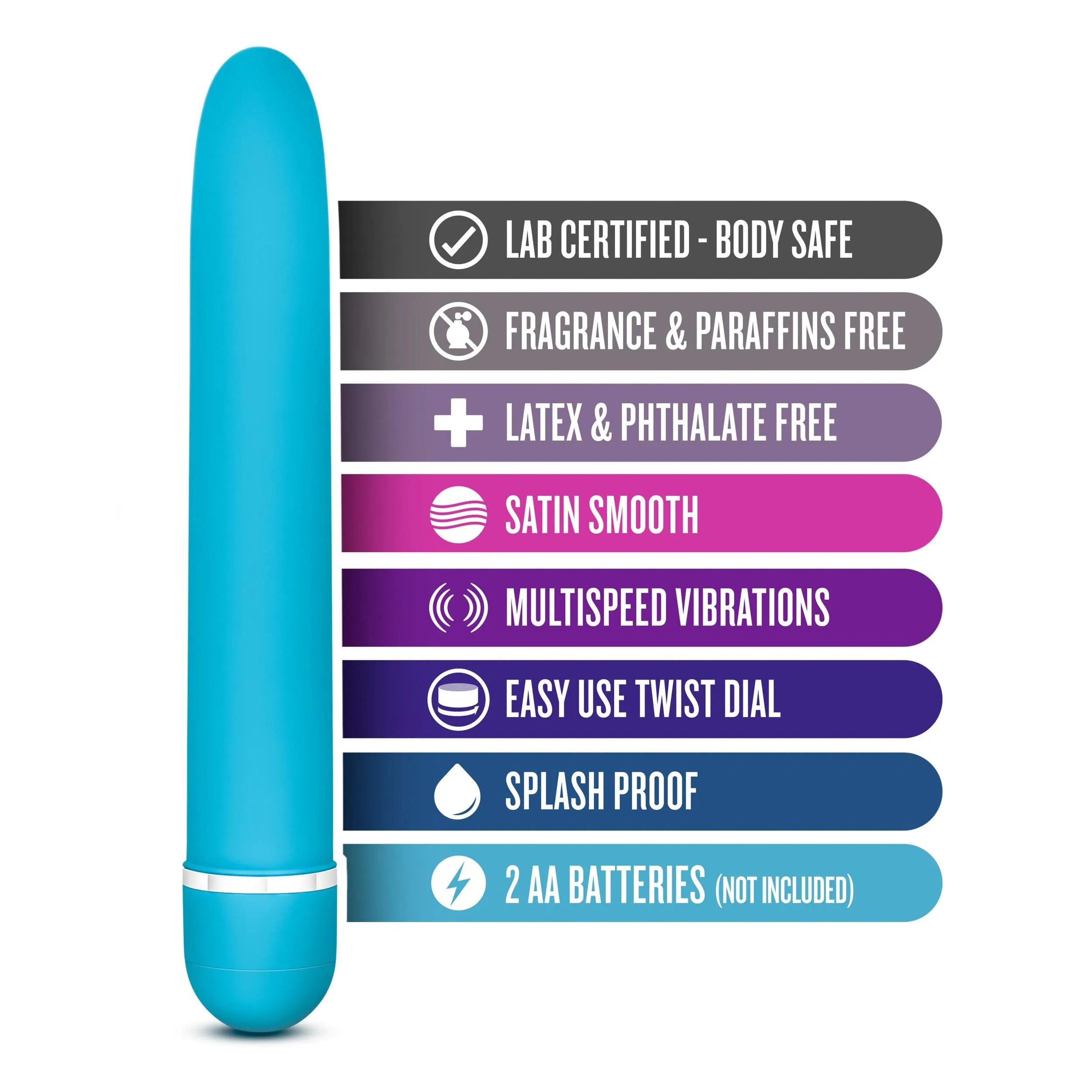 Rose Luxuriate Classic Beginner Vibrator - Blue