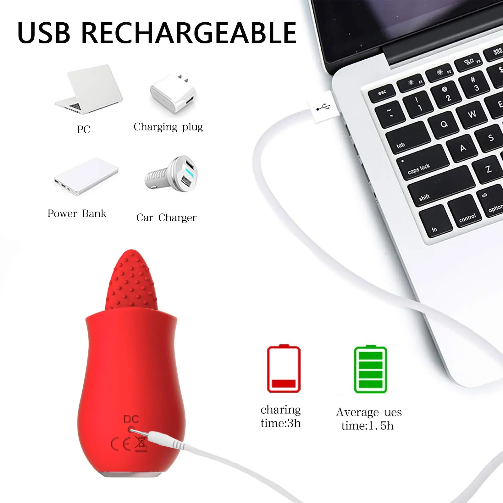 Rose Shape Tongue Licking Vaginal Breast Nipple G Spot Massager Sex toys in Pakistan
