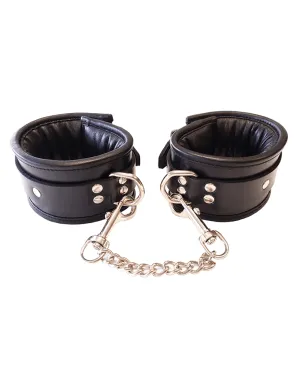 Rouge Padded Leather Ankle Cuffs