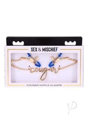 Sandm Cougar Nipple Clamps Nvy/gld