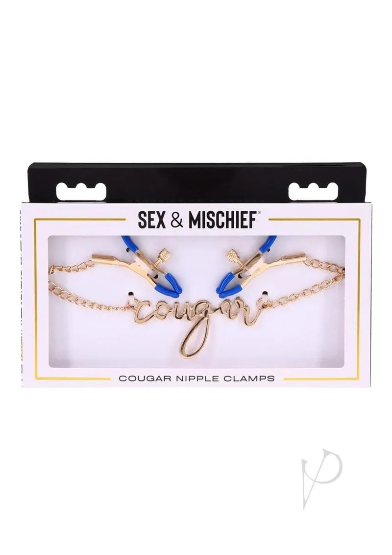 Sandm Cougar Nipple Clamps Nvy/gld