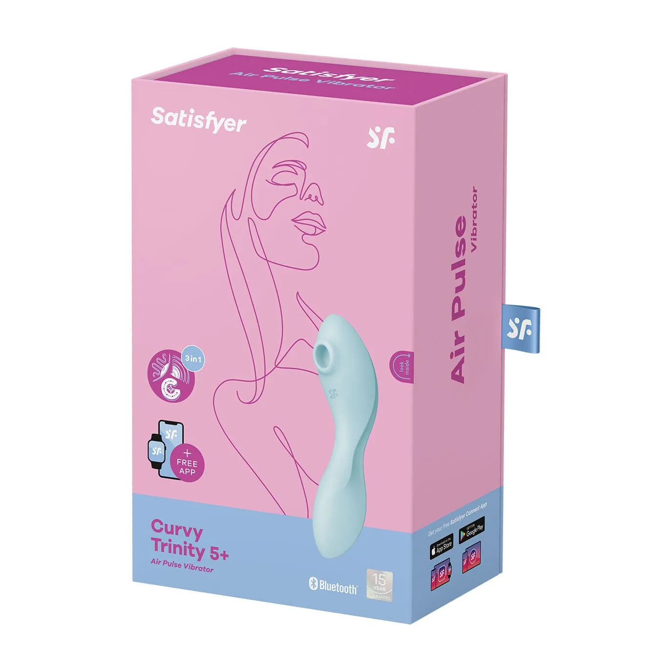 Satisfyer - Curvy App-Controlled Trinity 5 Clitoral Air Stimulator Vibrator