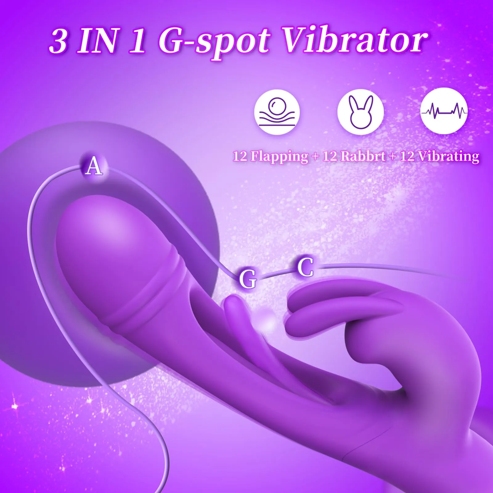 Seb - Flapping G Spot Rabbit Vibrating Dildo