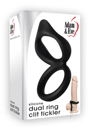 Silicone Dual Ring Clit Tickler Black