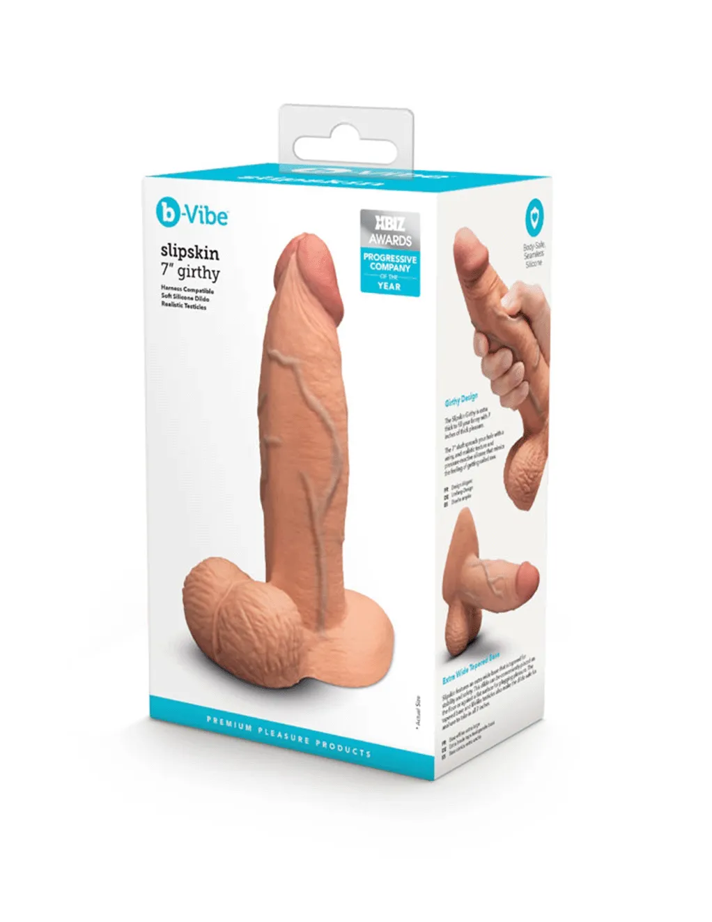 Slipskin 7in Girthy Realistic Strap-On Dildo