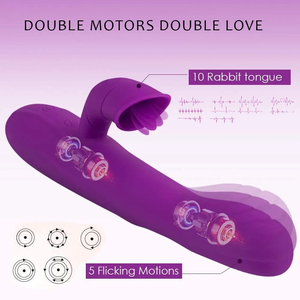 Specially-Made G-Spot Vibratior with Finger Bunny Tongue