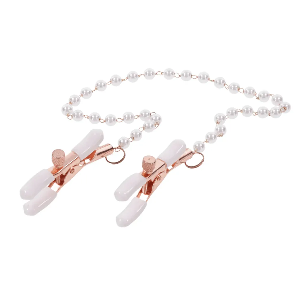 Sportsheets Sex & Mischief Peaches 'n CreaMe Pearl Nipple Clamps