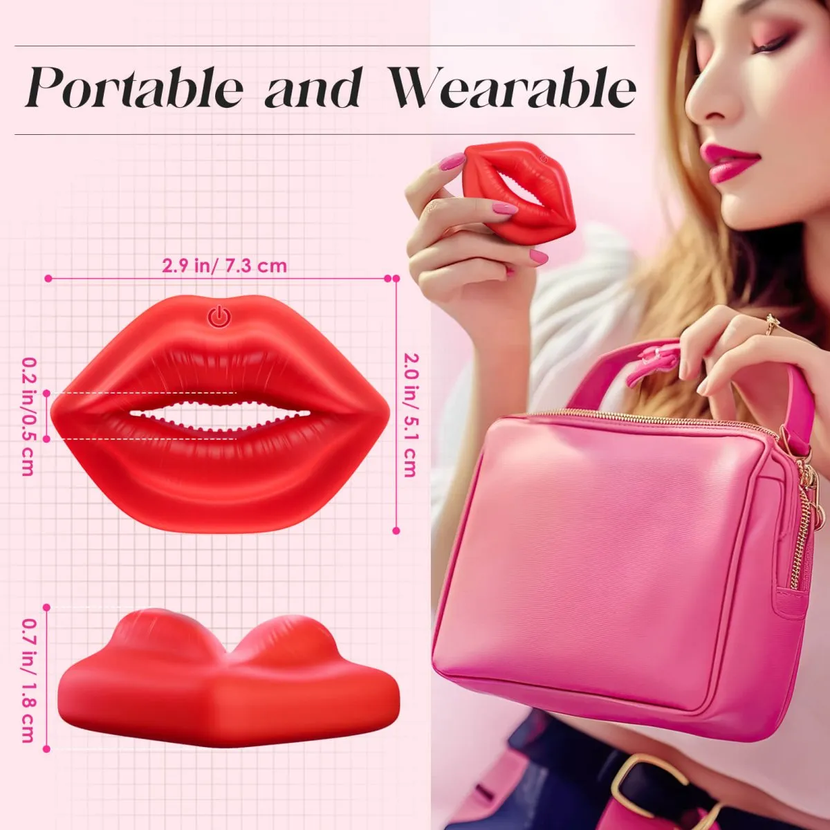 SSCHU-ROSE| Nipple Clamps Lips Kiss Vibrator Sex Toy