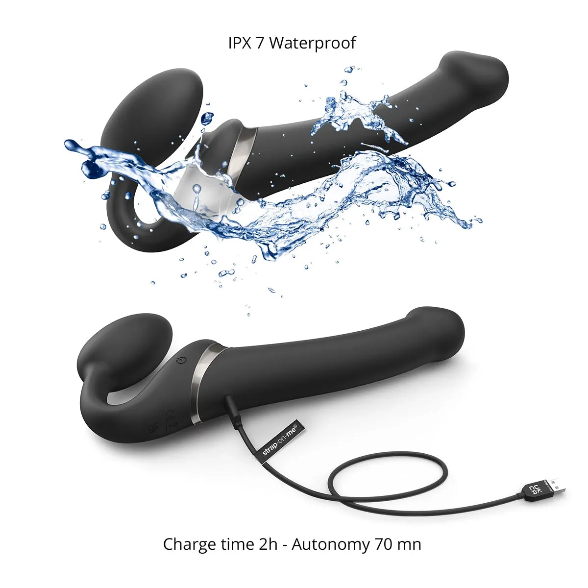 Strap-On-Me Multi Orgasm Bendable Strap-On Large Black