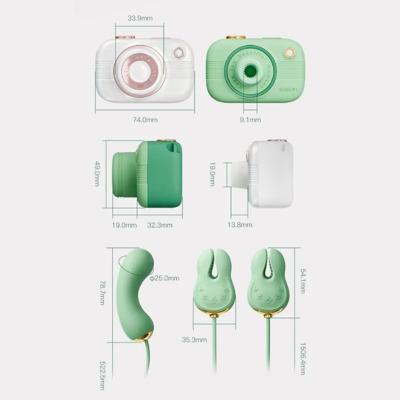 SVAKOM Camera Clit Suction & G-Spot Vibrator with Nipple Clamps
