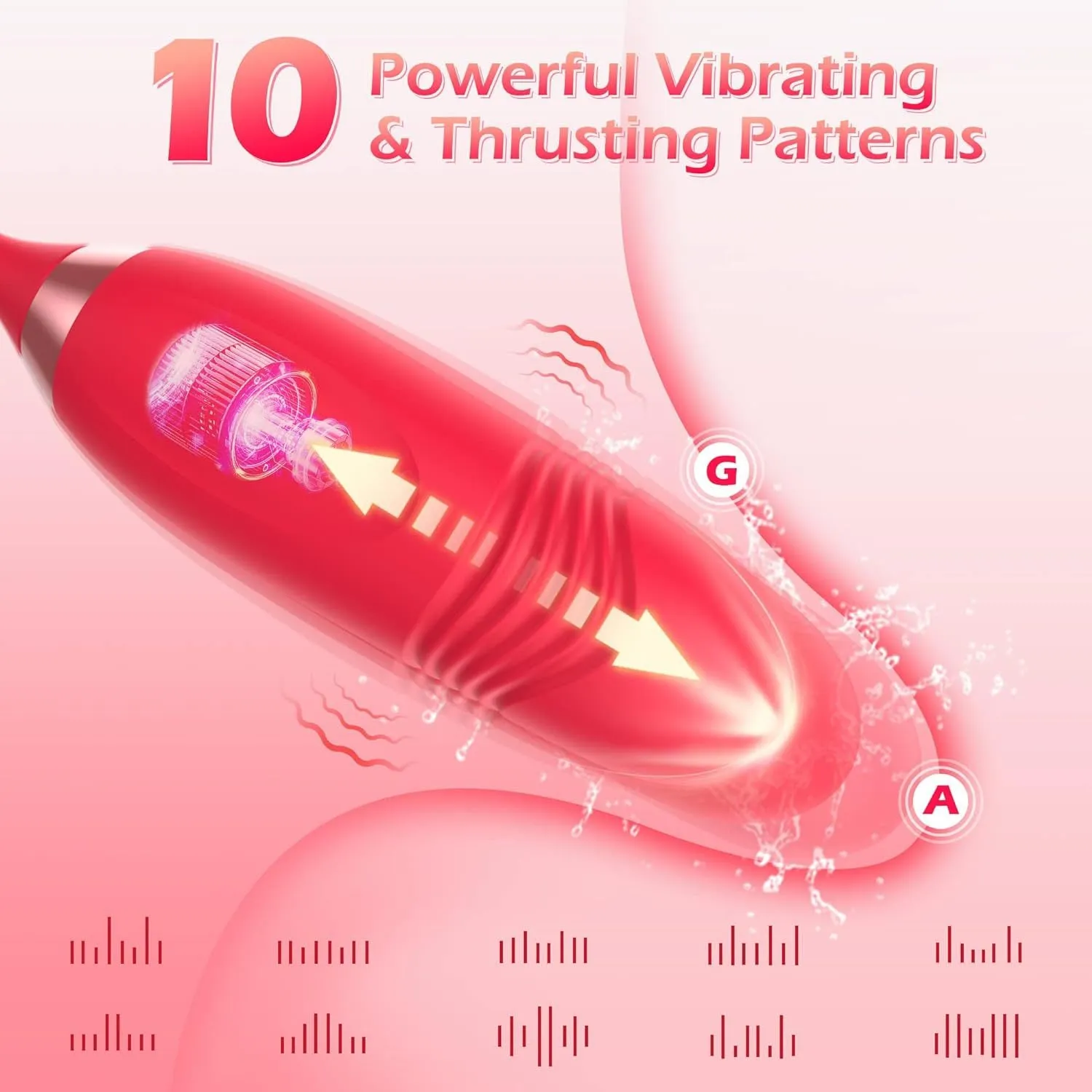 Thrusting Dildo Clit Sucking Rose Toy - Double End Dildo Vibrator Female Sex Toy