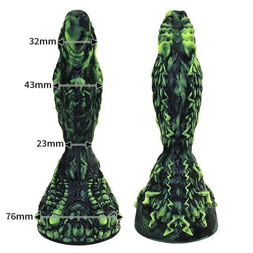 Tomax - Thunder Dragon Volt Regular Silicone Dildo 7.48 (Black)