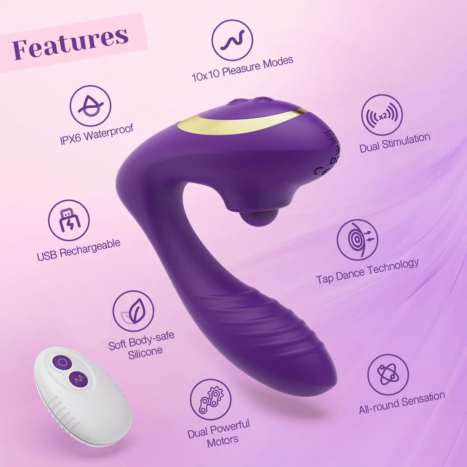 Tracy's Dog OG Pop 2 in 1 Tapping Vibrator