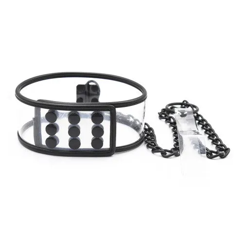 Transparent Collar and Leash 46x5.5cm