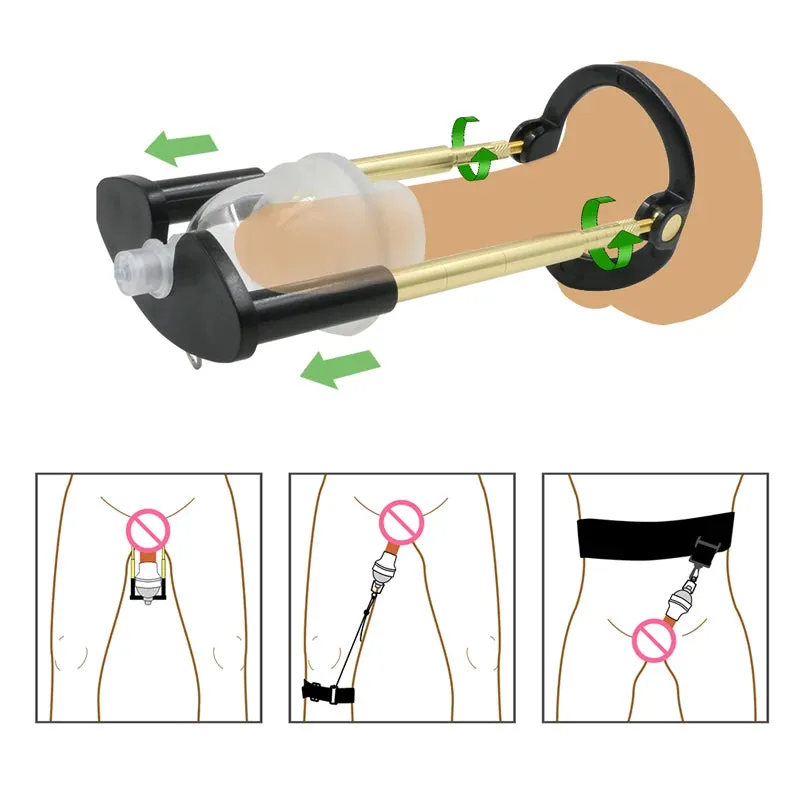 Vacuum Penis Pump Extender - Strap On Harness Cock Sleeve Enlager Sex Toy for Men
