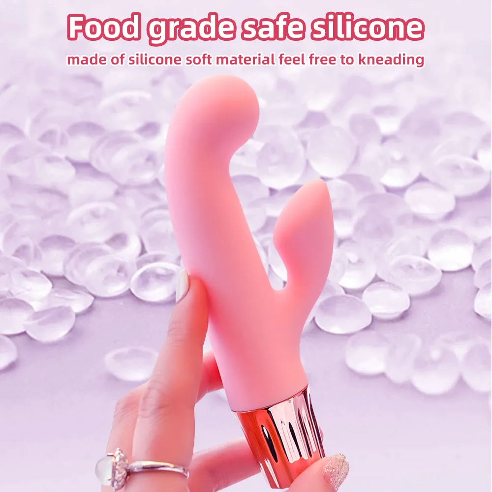 Vibrating Anal Dildo Finger Rabbit Vibrator - Double End G Spot Clit Stimulator Sex Toys for Women