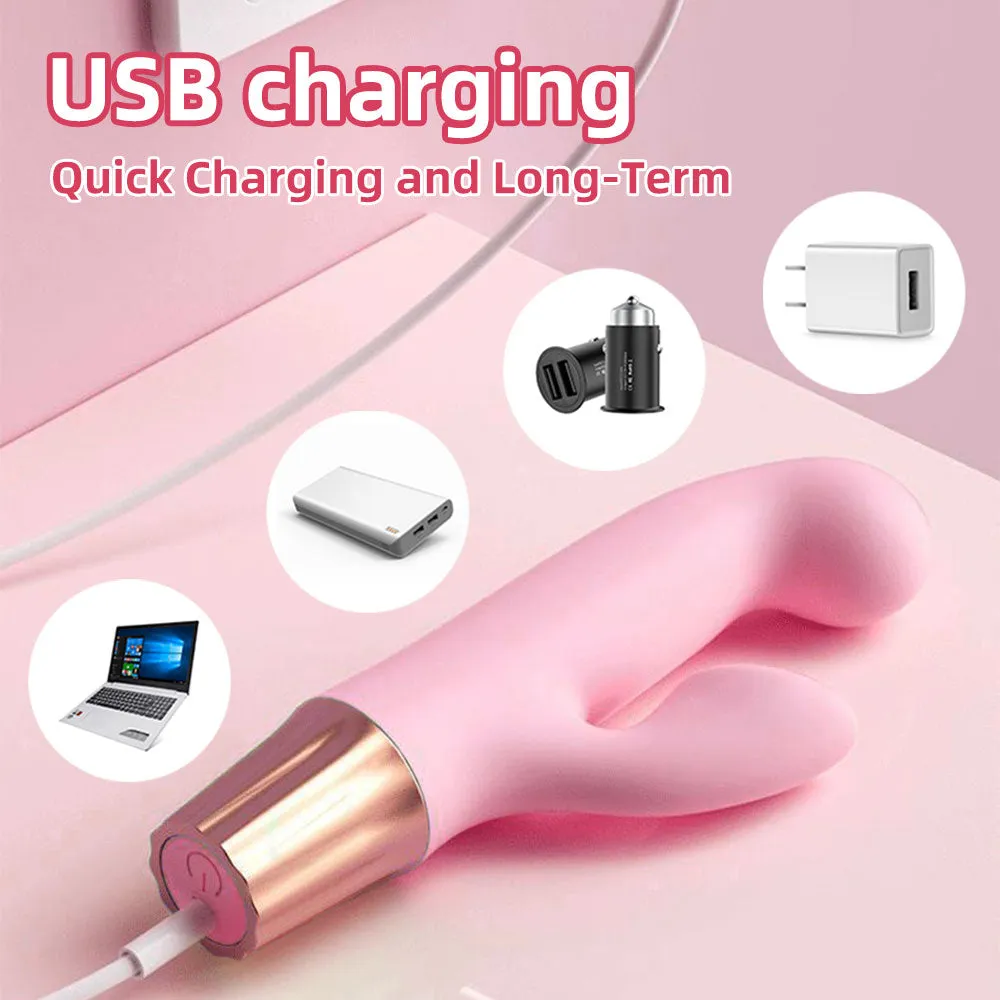 Vibrating Anal Dildo Finger Rabbit Vibrator - Double End G Spot Clit Stimulator Sex Toys for Women