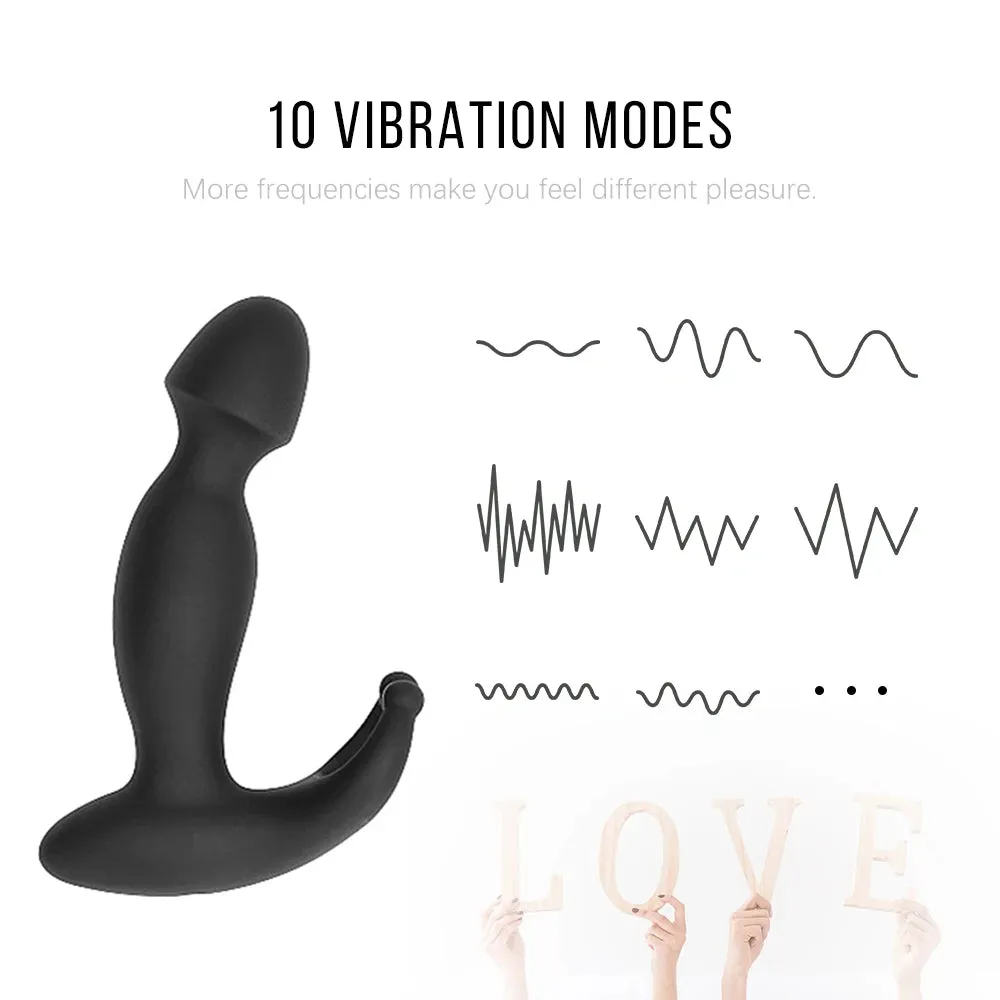 Vibrating Anal Plug Prostate Massager - Clit Clamp Cock Ring Couple Sex Toy
