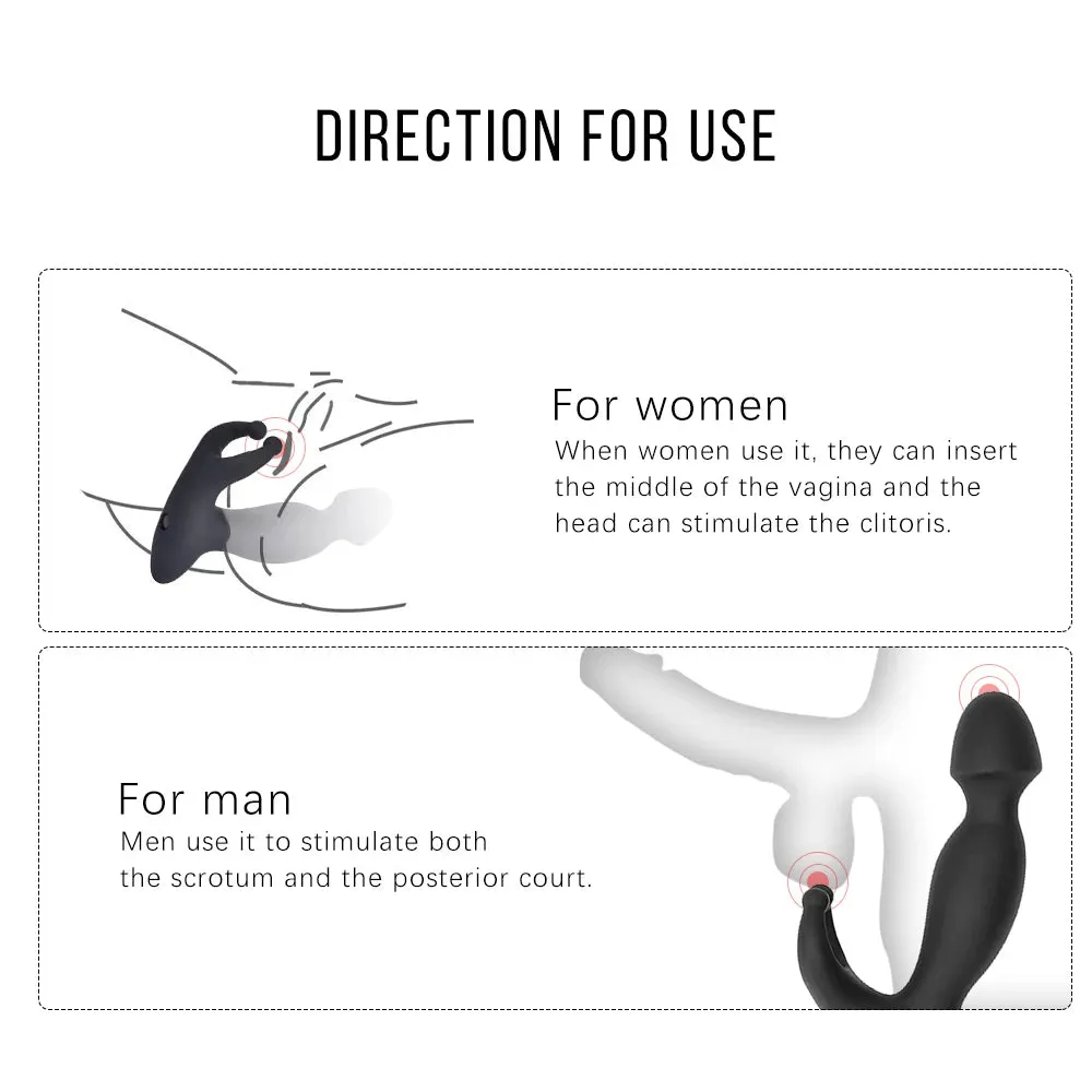 Vibrating Anal Plug Prostate Massager - Clit Clamp Cock Ring Couple Sex Toy
