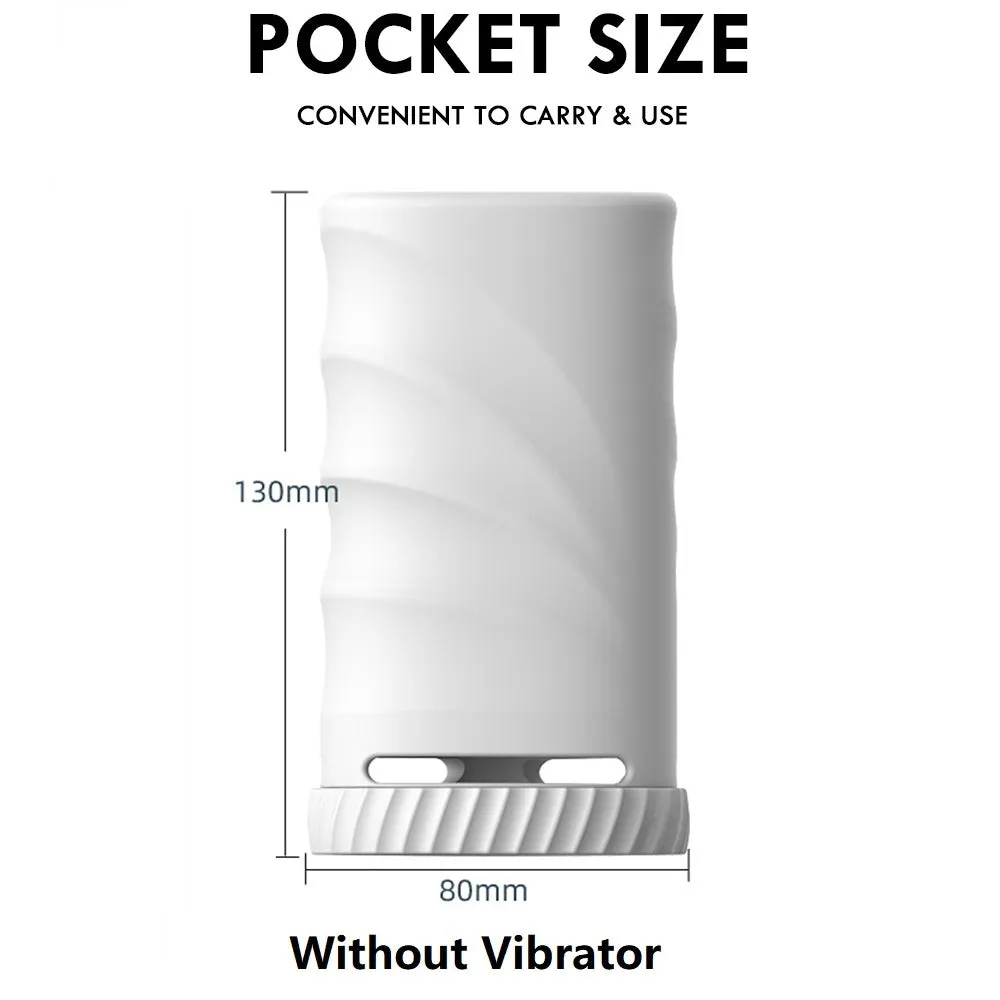 Vibrating Pocket Pussy Male Masturbator - 3 Open Lifelike Vaginal Penis Massage Sex Toy