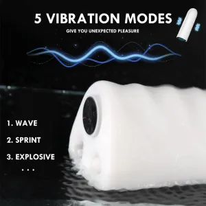 Vibrating Pocket Pussy Male Masturbator - 3 Open Lifelike Vaginal Penis Massage Sex Toy