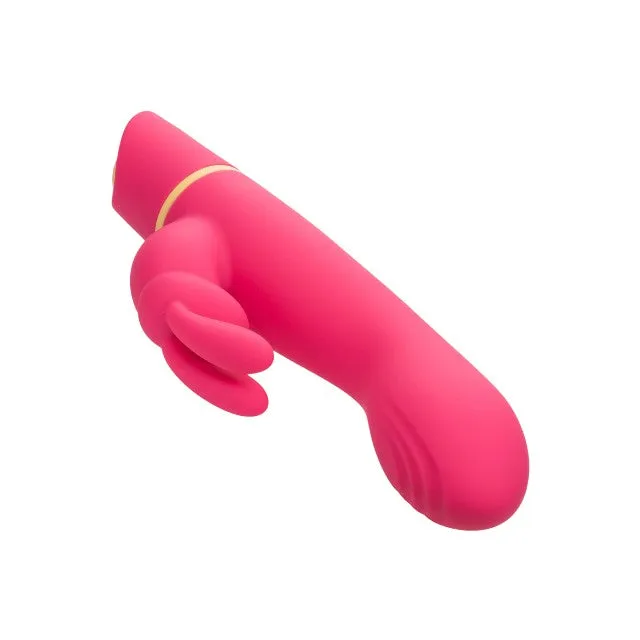 Vibrator rabbit CALEXOTICS Love Bunny - Vibrating G Bunny. pentru stimularea clitorisului și punctului G. 100  combinații de senzații. rezistent la apă IPX7. roz