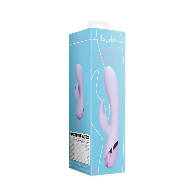Vibrator rabbit LOVELINE Smooth Silicone Rabbit Vibrator. pentru clitoris și punctul G. 10 funcții de vibrație. mov
