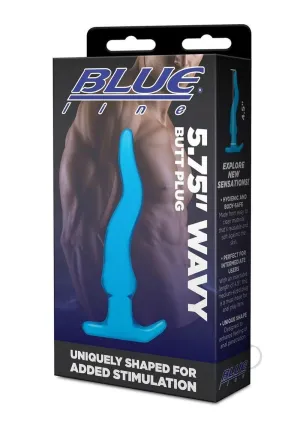 Wavy Butt Plug 5.75 Blue