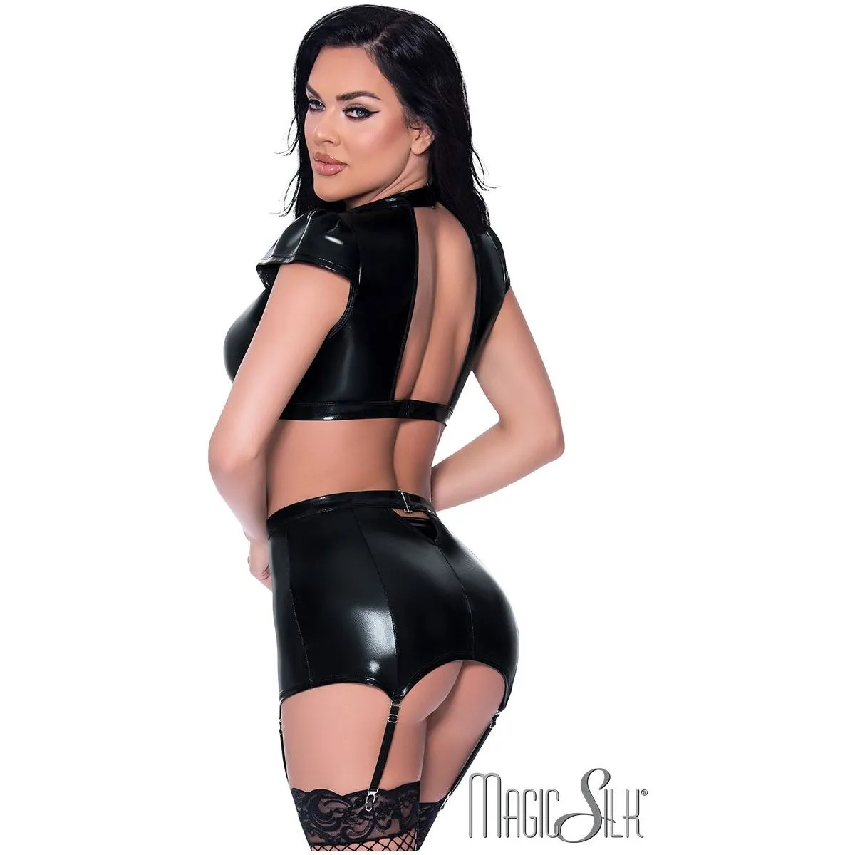 Wet Look Top & Skirt by Magic Silk