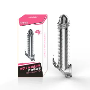 Wolf Warrior Silicone Penis Sleeve | Transparent | Extra Girth  | Climax Delay